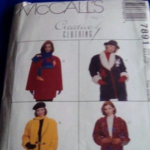 McCall's 7891 Misses Coat Hat Scarf sz 20-22